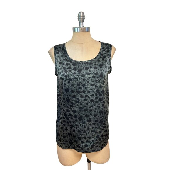 Vintage Yves Saint Laurent Leopard Print Sleeveless Silk Top Size 38 US 6 Small - Picture 1 of 5